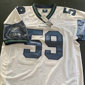 Reebok White and Blue Seahawks Jersey #59 Curry. New with tags.